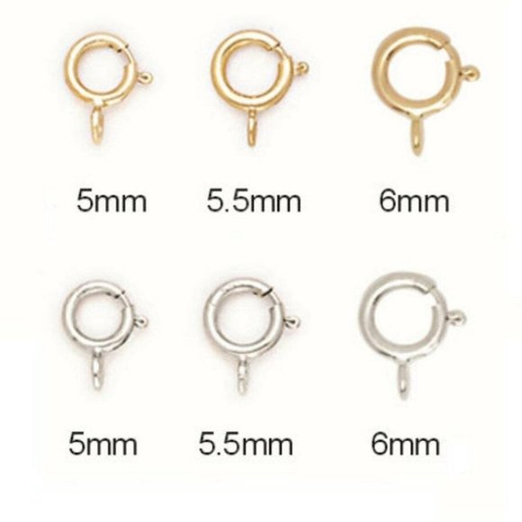 14K Solid Spring Ring Clasp. 14K Gold Findings. Solid Gold. Bracelet Making 5mm - Picture 2 of 2